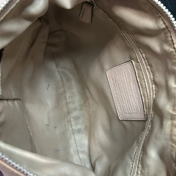 Coach Kristin Leather Hobo Shoulder Bag Purse Champagne Soft Leather !!AS IS!! - Picture 9 of 15